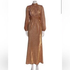 Mac Duggal Shimmering Bronze Maxi Dress